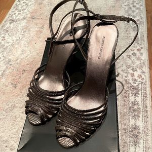 Pewter Banana Republic party heels, size 10.